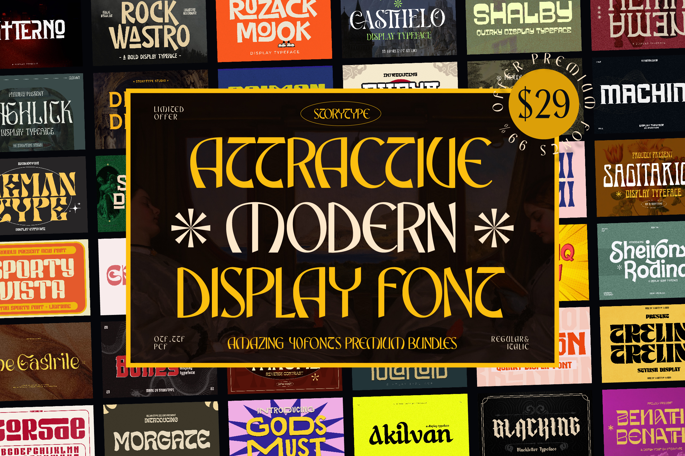 Attractive Modern Display Font 40 Fonts Letterena Studios